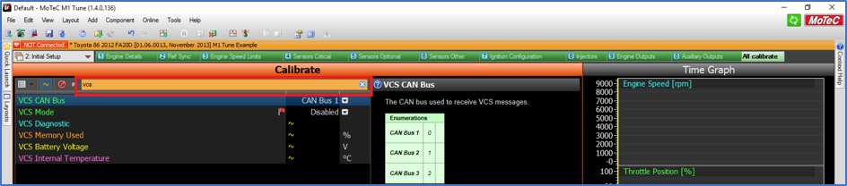 Cropped screenshot of M1 Tune software.
