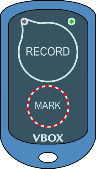 Drawing of a Wireless Logging Switch with MARK button highlighted