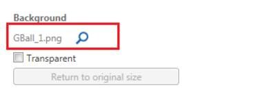 Screenshot of the Background settings with selected file highlighted.
