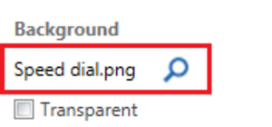 Screenshot of the Background settings with the current file highlighted.