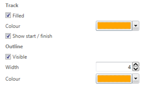 Screenshot of the Circuit Outline settings.