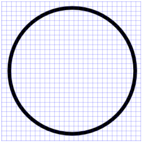 Screenshot of a Circle with no fill in Inkscape.
