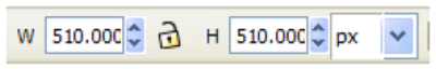 Screenshot of the Inkscape width and height settings.