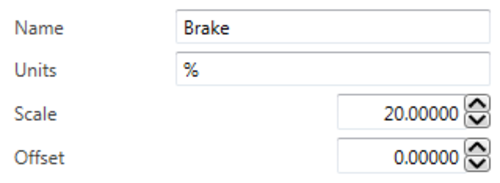 Screenshot of the Default Settings changed to show Brake percentage.