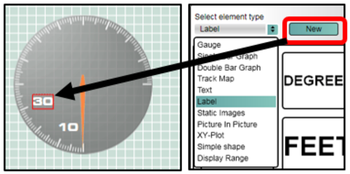 Image depicting how to add a new speed label to the gauge.