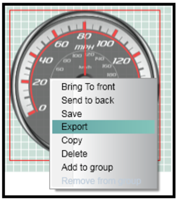 Screenshot of the right click menu with Export highlighted.