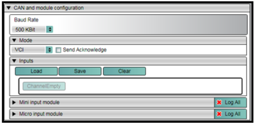 Screenshot of the CAN and Module Configuration settings.