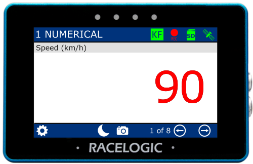 MFD Touch displaying the 1 Numerical screen with red text colour.