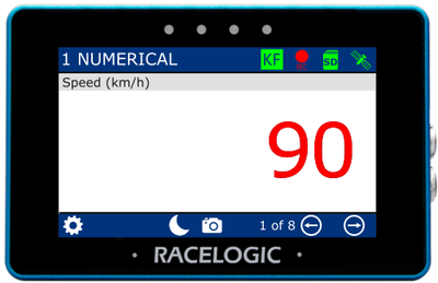 MFD Touch displaying the 1 Numerical screen with red text colour.
