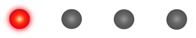 A row of 4 LEDs with the first illuminated in red.