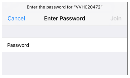 Screenshot of a password prompt on a mobile device.