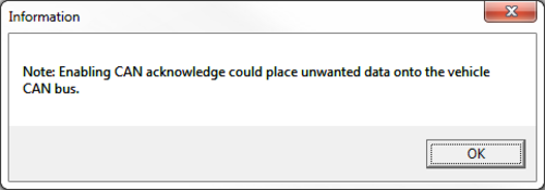 Screenshot of confirmation that appear when Send Acknowledge is enabled.