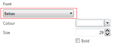 Screenshot of the Font settings.