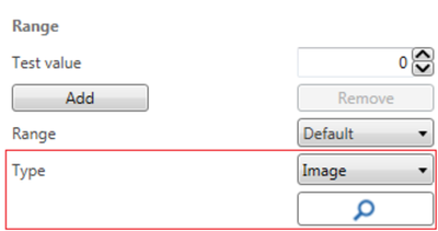 Screenshot of the Range settings with Type highlighted and Image selected.