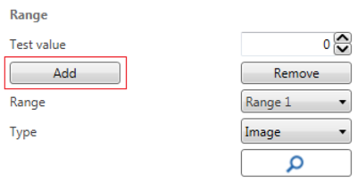 Screenshot of the Range settings with the Add button highlighted.