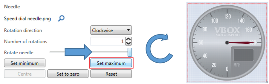Images depicting setting the maximum value for the range.