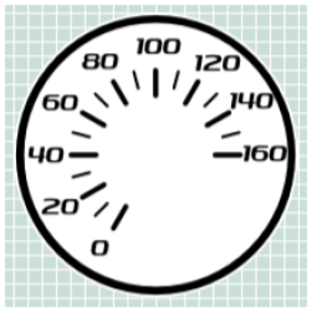 Image of the final exported Gauge on the Video VBOX Setup canvas background.