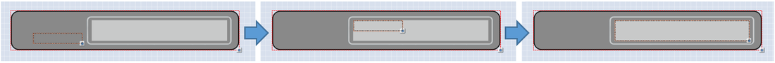 Image depicting the process steps for moving the bar graph fill area and resizing it. 
