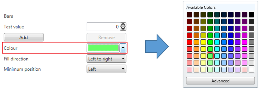 Image depicting selecting a bar colour.