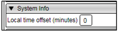 Screenshot of the System Info settings.