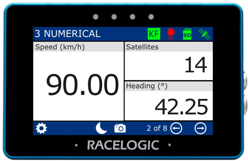 MFD Touch displaying the 3 Numerical Screen.