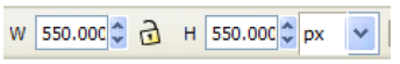 Screenshot of Inkscape element width and height settings.