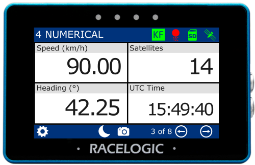 MFD Touch displaying the 4 Numerical Screen.