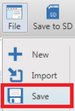 Screenshot of the File Menu with Save highlighted.