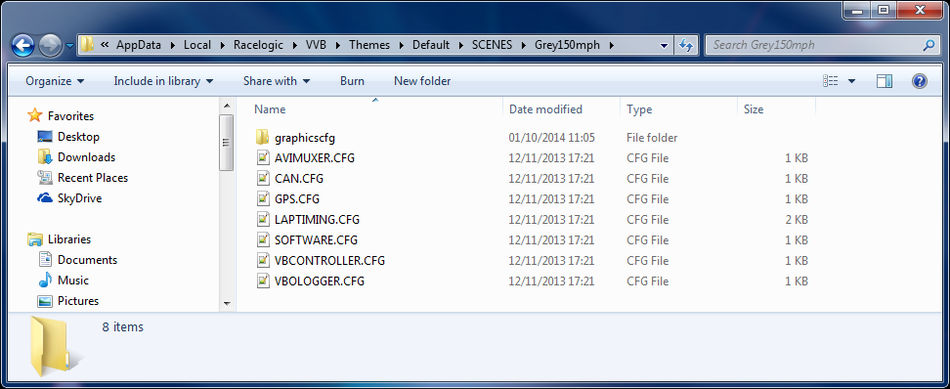 Screenshot of Windows Explorer displaying scene files.