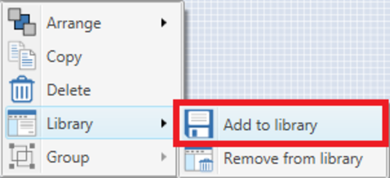 Screenshot of a menu highlighting the Add to Library option.