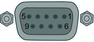 9-pin D-sub connector.