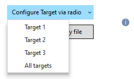 Cropped screenshot of the Configure Target Via Radio options.