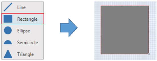 Images depicting the steps to add a shape.