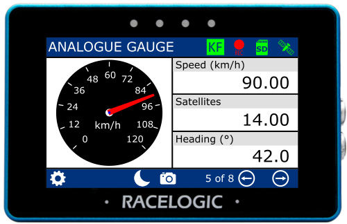 MFD Touch displaying an Analogue Gauge display.