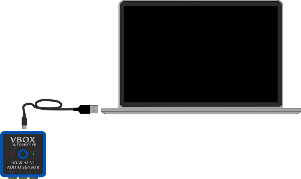 Image showing the ADAS Audio sensor serial connection to a PC.