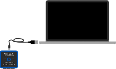 Connection diagram showing ADAS Audio sensor serial connected to a PC.