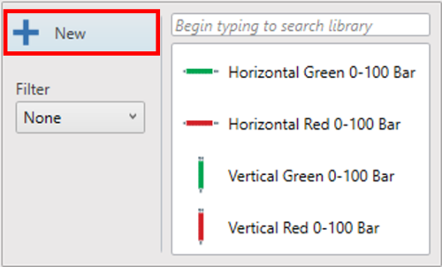 Screenshot of the Bar Graph menu with New highlighted.
