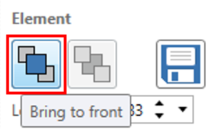 Screenshot of the Bring Element to Front button.