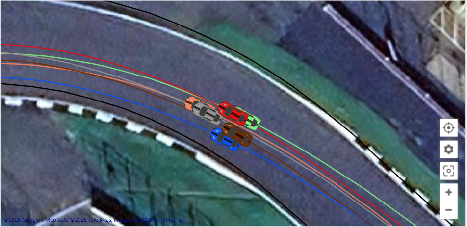 Screenshot of the Track Map with the cursor icon set to Car.
