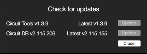 Screenshot of the Check for updates settings.