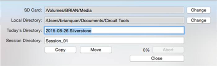 Screenshot of the Copy popup window.