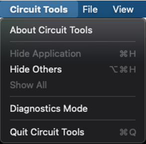 Screenshot of the Circuit Tools menu.