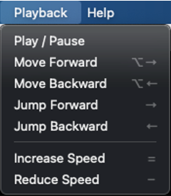 Screenshot of the Playback menu.