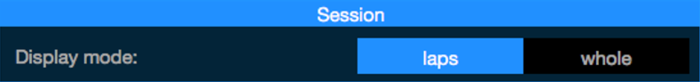 Screenshot of the Session display options with 'laps' selected.