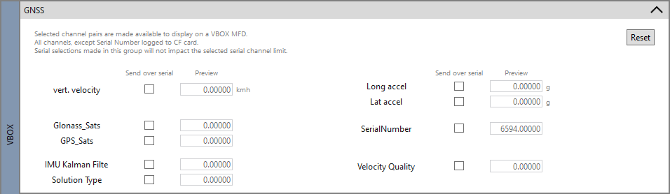 Cropped screenshot of the GNSS Channel options.