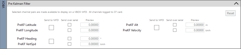 Cropped screenshot of the Pre Kalman Filter channel options.