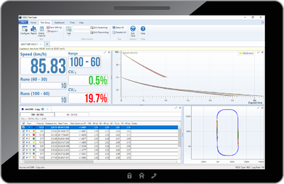 Coastdown plugin in VBOX Test Suite on Tablet