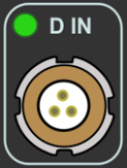 Image depicting a solid green D IN LED on VBOX 3i ADAS.