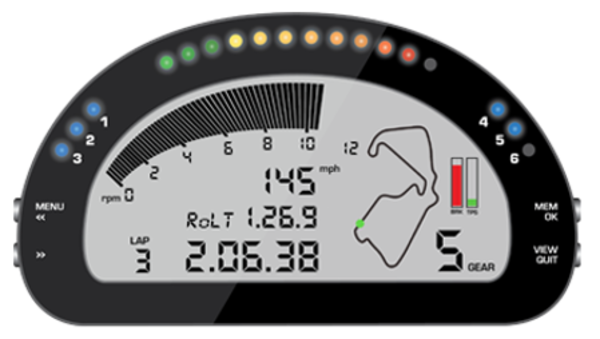 Image of an AiM dash. 