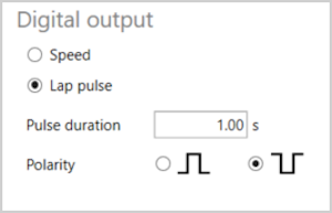 Cropped screenshot of the Digital Output settings with Lap Pulse selected.
